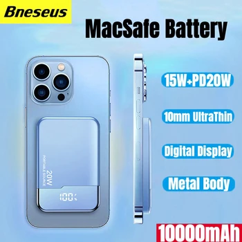 Магнитный блок питания емкостью 10000 мАч, зарядное устройство для телефона iPhone 12 13 14 Pro Max, Беспроводное мобильное питание, внешний вспомогательный аккумулятор