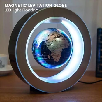 Магнитный левитационный плавающий глобус со светодиодной подсветкой Карта мира, шаровой светильник, развивающие игрушки, ночные светильники для дома, офиса, школы