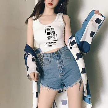 майка attack on titan 90s cyber y2k, уличный укороченный топ, женская корейская мода 2000s, сказочная гранжевая футболка, укороченный топ