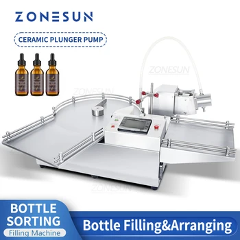 Машина для розлива жидкости ZONESUN ZS-LPG1 Керамический Насосный Наполнитель с Сортировочным устройством для бутылок Производство флаконов с реагентами малой дозы