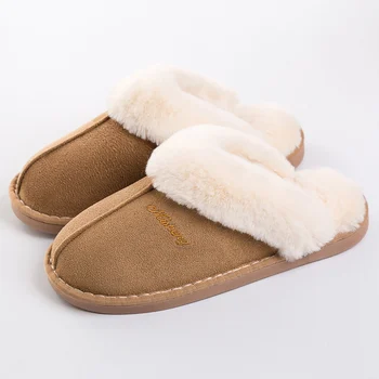 Меховые тапочки для девочек, женская зимняя домашняя обувь из флока, нескользящая, Новинка 2019 года, Домашние тапочки Claquette fourrure