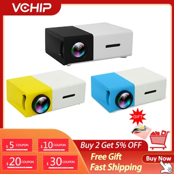 Мини-проектор VCHIP YG300 Портативный светодиодный проектор с поддержкой 1080P Для домашнего кинотеатра Мини-проектор для телефона, смартфона, подарка детям