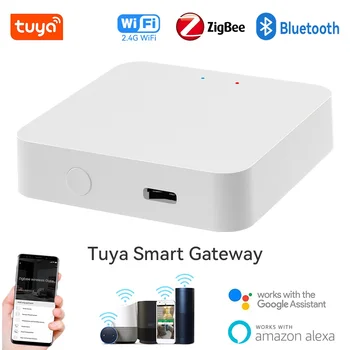 Многорежимный WiFi Bluetooth Датчик шлюза Tuya Zigbee Многофункциональный концентратор шлюза Управление умным домом Работа с Alexa и Google
