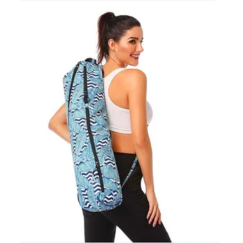 Многофункциональная водонепроницаемая холщовая сумка для йоги для женщин, спортивная сумка с принтом, профессиональная сумка для ковриков для йоги (коврик для йоги в комплект не входит)
