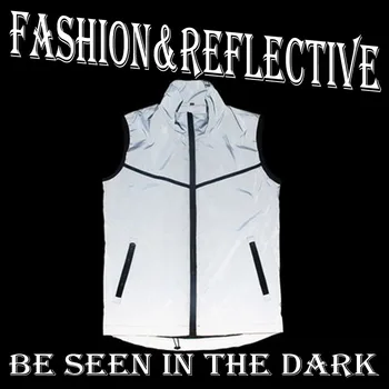 Модная светоотражающая защитная куртка, пальто, высокая видимость, серебристый жилет для бега трусцой в ночное время, бесплатная доставка