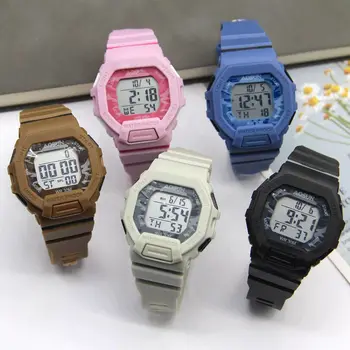 Модные Квадратные Студенческие спортивные электронные часы, светящиеся водонепроницаемые молодежные хипстерские трендовые аксессуары, подарок оптом