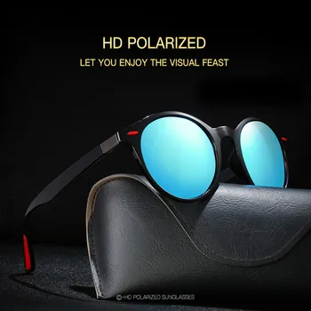 Модные классические Ретро поляризованные солнцезащитные очки в круглой оправе, мужские и женские солнцезащитные очки для улицы из цветного материала Film TR