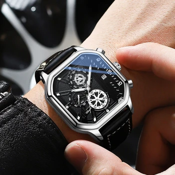 Модные многофункциональные часы Chenxi, Повседневные спортивные водонепроницаемые кожаные наручные часы, Роскошные кварцевые мужские часы Relogio Masculino 2023
