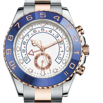 Мужские часы 904l из нержавеющей стали с автоматическим управлением, керамическое кольцо для часов, сапфировое стекло, часы Yacht Master AAA Watch 44 мм-RLX