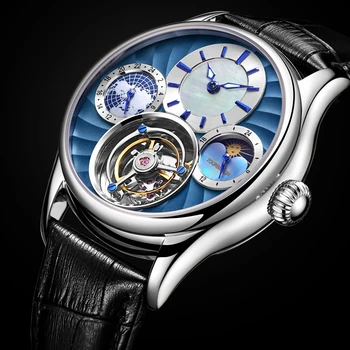 Мужские часы Aesop GMT Flying Tourbillon с Турбийоном, Роскошные Дневные И Ночные Сапфировые Водонепроницаемые Механические Часы, Мужские Часы Business 2023