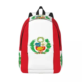 Мужской женский рюкзак большой емкости, школьный рюкзак для студентов, школьная сумка с флагом Перу