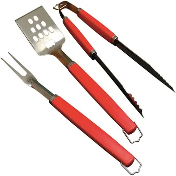 Набор инструментов для пикника и барбекю Perfect Chef из 3 предметов с красной ручкой