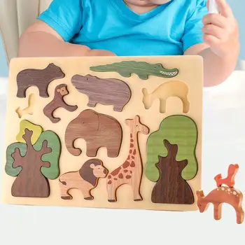 Настольные игрушки-пазлы с животными, обучающие игрушки, ручная работа, подарки для малышей