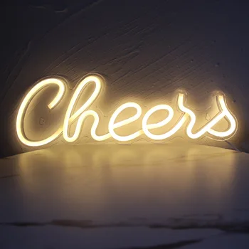 Неоновая вывеска Cheers Bar Party Club Декор USB акриловые светодиодные фонари Настенная комната Украшение свадебной вечеринки Неоновый персонализированный подарок