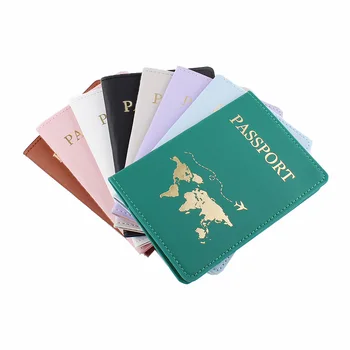 Новая Кожаная Обложка для паспорта с картой и буквами, Женская Мужская Дорожная Свадебная обложка для паспорта, держатель для путешествий, кейс