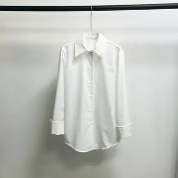 Новая рубашка ранней весны 2023, нишевая повседневная хлопковая рубашка свободного покроя с простым Ins отворотом, высококачественная