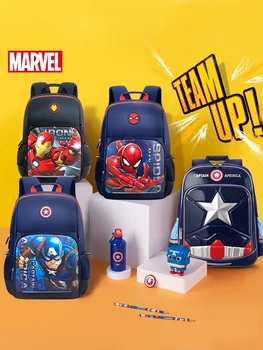 Новая школьная сумка Disney для мальчиков, Железный Человек-паук, Капитан Америка, Ортопедический рюкзак для учащихся начальных классов 1-6 класса Mochila