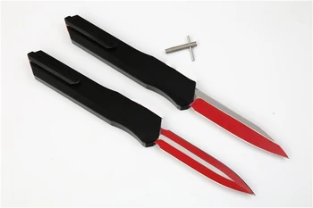 Новый нож для выживания на открытом воздухе с лезвием D2, Красная Плоская Раздвижная алюминиевая ручка, Инструмент для выживания EDC, карманный нож для безопасности в кемпинге