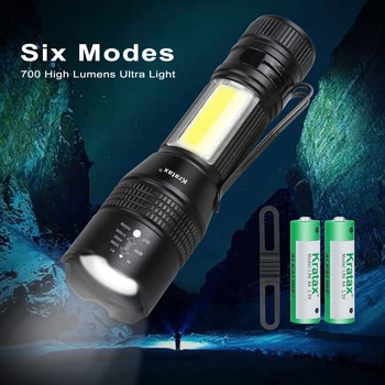 Новый Портативный светодиодный фонарик с 6 режимами самообороны, встроенный аккумулятор, фонарь для кемпинга, аварийный ночник
