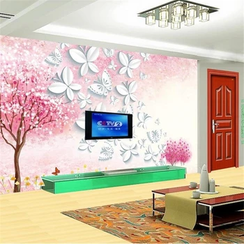 обои на заказ beibehang 3d стереоскопические бантовые фрески ТВ фон гостиная спальня пространство papel de parede фотообои