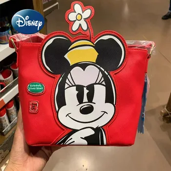Оригинальная сумка Disney Minnie Mouse 2022, Новая сумка Роскошного бренда, Модная женская сумка Большой емкости, Милая детская сумка с героями мультфильмов