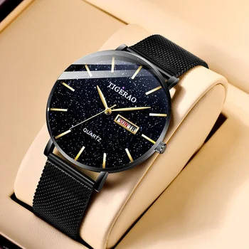 [Официальные подлинные] Полностью автоматические немеханические часы Мужские студенческие водонепроницаемые Мужские часы с календарем Корейская мода lumi