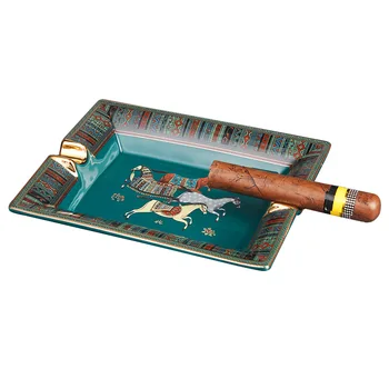 Пепельница для Сигар В европейском стиле С Двойным Пазом, Окрашенная Керамическая Бытовая Пепельница В подарочной упаковке