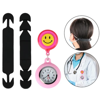Подарочный набор часов медсестры для медиков с регулируемой маской, удлинительный пояс, милая улыбающаяся брошь-клипса для медсестры, часы Mesa De Enfermera