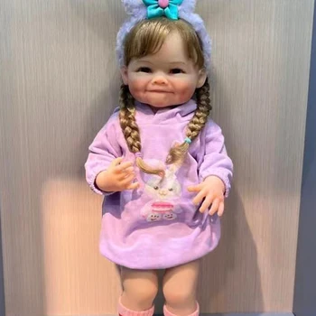 Полное мягкое силиконовое тело, кукла-Реборн для маленьких девочек 55 см 22 Дюйма, Реалистичная Улыбка, Принцесса Для малышей, Bebe Bonecas Подарок