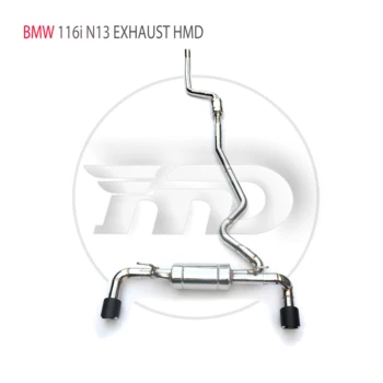 Производительность выхлопной системы HMD из нержавеющей стали Catback для BMW 116i N13 1.6T Автоматическая замена, модификация электронного клапана