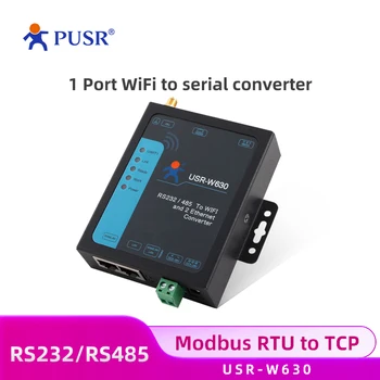 Промышленный 2-портовый последовательный преобразователь RS232 RS485 в WIFI, поддерживает modbus RTU в TCP USR-W630