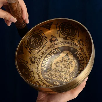 Профессиональная Поющая чаша ручной работы, Металлическая Декоративная Тибетская Звуковая Чаша Будды, Поющая Чаша для Медитации, Исцеления, Йоги