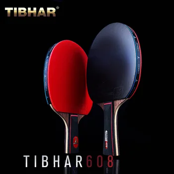 Профессиональная Ракетка для настольного тенниса TIBHAR 608, Соревновательная Бита для пинг-понга с Высокими Липкими Прыщами, Весло для пинг-понга с Сумкой