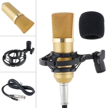 Профессиональный Конденсаторный микрофон BM-700 с позолоченной головкой с большой диафрагмой для студийных записей KTV Studio