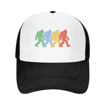 Разноцветная кепка Дальнобойщика Bigfoot Monster Grid, бейсболка, мужские Летние мужские кепки, Повседневные, четыре сезона, один размер