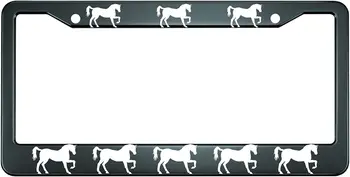 Рамка номерного знака Белой лошади, идущая в том же направлении, Металлическая крышка номерного знака, рамка для автомобильной бирки для транспортных средств США Стандарт