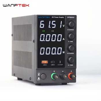 Регулируемый Источник питания постоянного тока Wanptek 30V 10A 60V 5A с Регулируемой Коммутацией USB и Type C Лабораторный Стендовый Источник питания