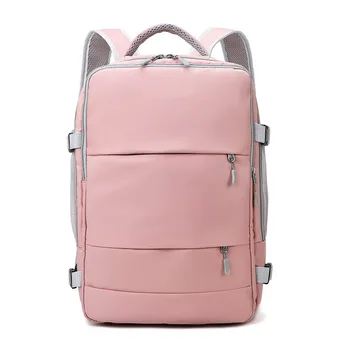 Розовый Женский рюкзак для Путешествий, Водоотталкивающий Противоугонный Стильный Повседневный рюкзак, сумка для багажа, USB-порт для зарядки, рюкзак
