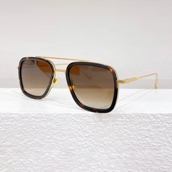 Роскошные брендовые дизайнерские солнцезащитные очки из ацетата титана, мужские высококачественные двухлучевые очки UV400, уличные женские модные солнцезащитные очки
