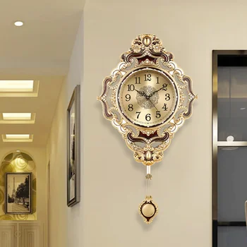 Роскошные настенные часы для гостиной, модные часы для дома, креативные немой часы, простые кварцевые часы, атмосферные настенные часы