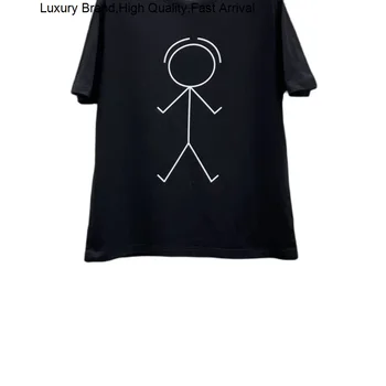 Роскошный Известный бренд, Повседневная дизайнерская футболка с коротким рукавом и крупным рисунком Крупье, Высококачественная трендовая футболка для любителей личности