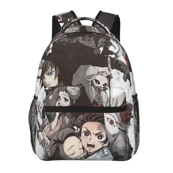 Рюкзак Demon Slayer для девочек и мальчиков, дорожные рюкзаки для подростков, школьная сумка