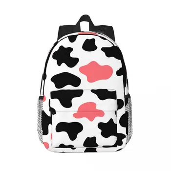 Рюкзак для ноутбука с Коровьими пятнами, Женский Мужской Базовый рюкзак для студентов колледжа, Текстурный мешок из кожи животного