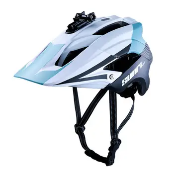Сверхлегкий Велосипедный шлем Унисекс, Регулируемый Дышащий Съемный Солнцезащитный козырек, шлем для верховой езды с подкладкой для подбородка для езды на велосипеде