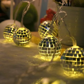 Светодиодная декоративная световая гирлянда, Рождественский шар, световая гирлянда, декоративное акриловое зеркало, прозрачный ночник с дистанционным управлением