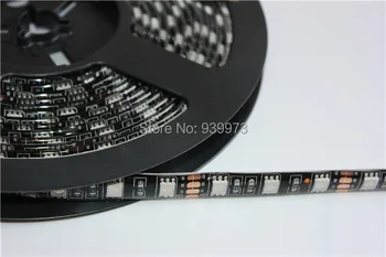 Светодиодная лента 5050 Водонепроницаемая IP65 черная печатная плата 12V гибкий свет 60 светодиодов/м 5 м/лот, RGB/Белый/WW/Красный//синий/зеленый