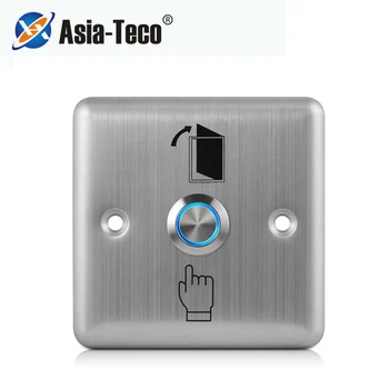 Светодиодная подсветка Кнопка выхода из нержавеющей стали, Кнопочный выключатель, датчик открывания двери, разблокировка для контроля доступа-серебристый