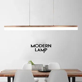 Светодиодный длинный современный подвесной светильник простой офисный, магазинный, железный светильник, горизонтальное украшение гостиной, кухонные подвесные светильники, светильник