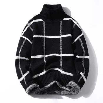Свитера мужские 2023, осень, новый стиль, мужской клетчатый теплый свитер, мужские свитера в молодежном стиле, весенние мужские шерстяные пуловеры, размер M-3XL