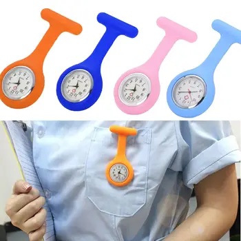 Силиконовая брошь для часов медсестры, Халат с бесплатной батареей, для мужчин и женщин, карманные часы, детские карманные часы